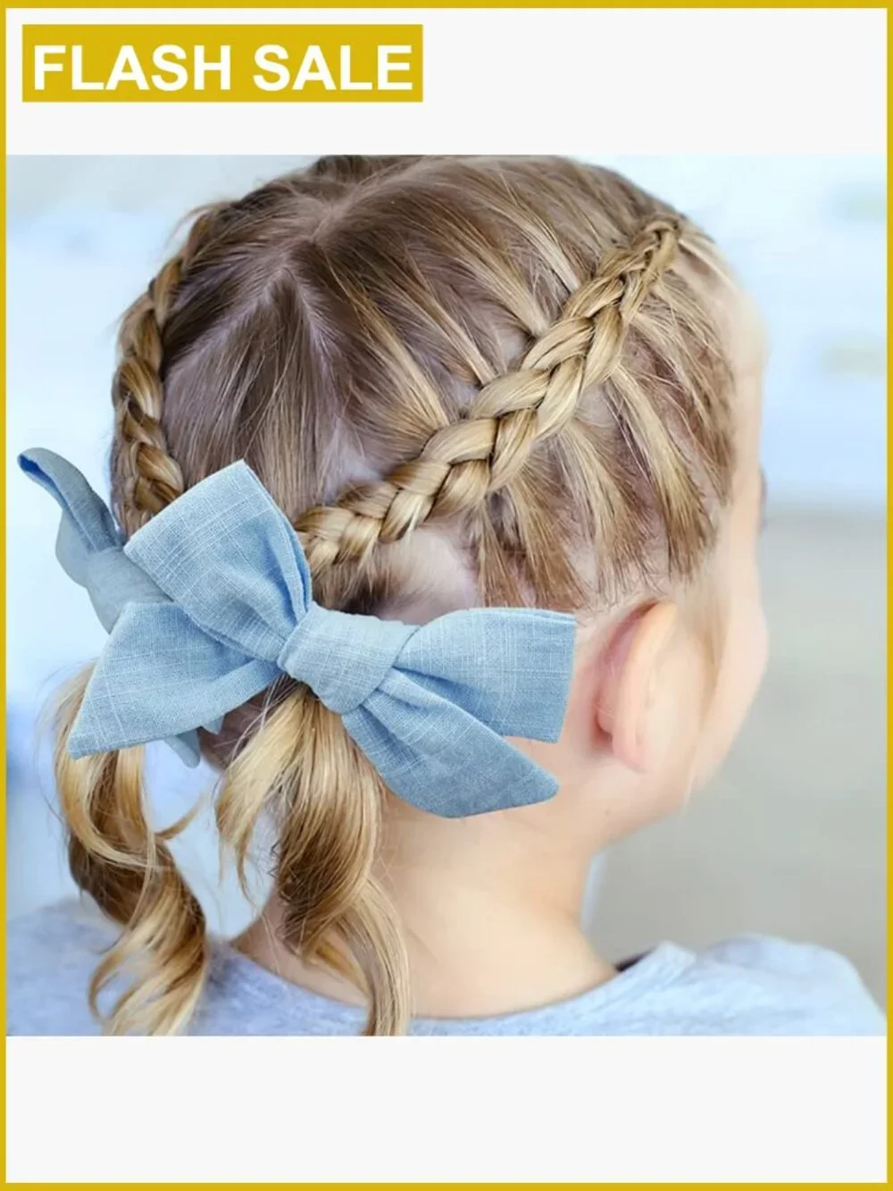 40 Piece Hair Bows Set Linen Fabric Alligator Clips for Toddlers